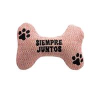 Framan Juguete para Perro con Sonido en Forma de Hueso, Mordedor Textil Suave con Frase Bordada, Accesorio para Mascotas, Ideal para Juego en Casa, Varios Diseños (Siempre Juntos)