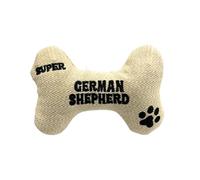 Framan Juguete para Perro con Sonido en Forma de Hueso, Mordedor Textil Suave con la Raza Bordada, Accesorio para Mascotas, Ideal para Juego en Casa, Varios Diseños (German Shepherd)