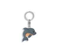 Framan Llavero de Madera de Animales Acuáticos, varios modelos. Hecho a Mano, Producto Sostenible. (Delfín)