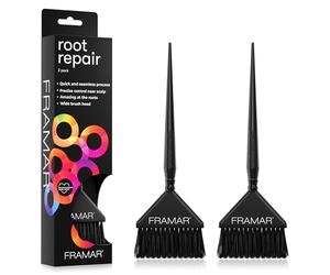 FRAMAR Brocha Tinte Pelo - Pincel Tinte Pelo, brocha Teñir Pelo, Paletina Para Tinte, Paletina Tinte Peluqueria, Control adicional cerca del cuero cabelludo - Paquete de 2 negras