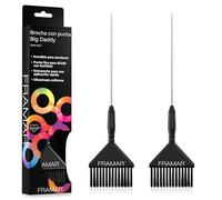 FRAMAR Brocha Tinte Pelo - Pincel Tinte Pelo, Fácil de seccionar y Separar el Cabello, Balayage Kit Mechas, Cepillo Peluqueria - Paquete de 2 Negros