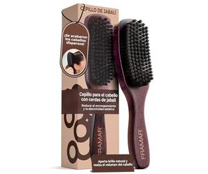 FRAMAR Cepillo Cerdas Jabali - Cepillo Pelo Antirotura, Cepillo Pulidor Cabello, Peine Cerdas Jabali, Cepillos Pelo, Hair Brush, Escova Cabelo, Para Mayor Volumen y Brillo - Terciopelo Marrón