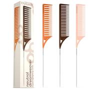 FRAMAR Dreamweaver - Peine para teñir el cabello, peine de cola de rata | Peine de aluminio, peine de cola de rata para mujer, peine de pelo, peine de resaltado con cola de metal