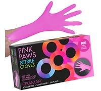 FRAMAR Guantes Nitrilo Talla L Rosa - Guantes Nitrile Sin Látex, Guantes Desechables Para Salón de Belleza, Limpieza, Tatuajes, Preparación de Alimentos - Sin Polvo - Paquete de 100