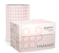 FRAMAR Papel Mechas Peluqueria - Papel Aluminio Peluqueria, Láminas para el Cabello Largo con Textura en Relieve Antideslizante para Estilistas de Cabello - Cuadros Rosa - 97,5 metros
