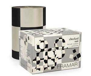 Framar Papel Mechas Peluqueria - Papel Aluminio Peluqueria, Láminas para el Cabello Largo con Textura en Relieve Antideslizante para Estilistas de Cabello - Estampado a cuadros - 97,5 metros