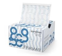 FRAMAR Papel Mechas Peluqueria - Papel Aluminio Peluqueria, Láminas para el Cabello Precortadas y Antideslizantes en Caja Dispensadora - Sardinas Azules, Blue Sardine 500 Hojas - 13 x 28 cm