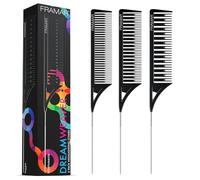 Framar Peines de Peluqueria Profesional - Peinetas Para el Pelo, Peine Para Mechas Pelo, Peine Pelo, Set Peines de Peluqueria, Hair Dye Comb - Paquete de 3 Unidades, Tonos Pastel