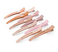 Framar Pinzas Largas de Pelo para Peluquería, Pack de 10 - Clips de Pelo Profesionales para Seccionados y Peinados - No Dejan Marcas - Ideales para Estilistas y Uso Doméstico - Colores Neutros