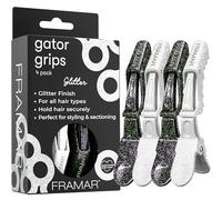 Framar Pinzas Pelo Peluqueria - Clips de Pelo Profesionales Para Seccionados y Peinados, Pinza Pelo Mujer, Pinzas Pelo Mujer, Clips Pelo, Sujeción Fuerte Sin Deslizarse - Purpurina - Pack de 4