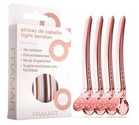 Framar Pinzas Pelo Peluqueria - Pinza Pelo Mujer, Pinzas Peluqueria Profesional, Clips Pelo, Accesorios Pelo Mujer, Hair Clips, Extrafuertes y Antideslizantes Tight, Rosa Oro - Pack de 4