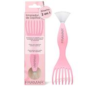 FRAMAR Rastrillo Para Cepillo de Pelo - Limpia Cepillos Pelo, Limpiador Cepillo Pelo, Cepillo Limpia Pelos, Para Todos Los Cepillos Para el Cabello, Elimina el Vello y la Acumulación - Rosa