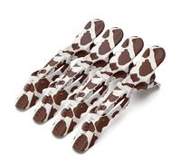 Framar Set de Pinzas de Pelo para Peluquería - Pinzas Peluqueria, Pinzas Pelo Mujer Peluqueria, Sujeción Fuerte Sin Deslizarse, Pinza Pelo Hair Clips - Estampado de Vaca, Mate - Pack de 4
