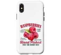 Frambuesas Jugoso Delicioso Dulce Frambuesa Retro Gráfico Carcasa para iPhone X/XS