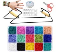 Frame Beading Loomss Kit - Beading Loomss Kits for Adults | Frame Beading Loomss Kit, Adjustable Bead Loomss Kit with Bead, Durable Bead Loomss for Jewelry Beading Supplies