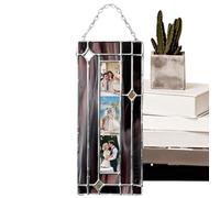 Frame Ornament - Glass, 2x6in Handmade Pendant Photo Display Elegant Decor | Hanging Keepsake Personalized Memory Showcase, Picture Frame Decor For Home, Office, Holidays, Birthdays, Christmas