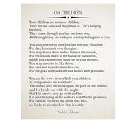 Framed Literary Print Kahlil Gibran Quote, The Prophet Poem Wall Art on Love Life Children, Motivational Book Quote Artwork for Home Office Gift(Unframed,12x18inch(30x45cm))