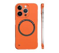 Frameless for iPhone 16 Pro MAX Case, Frameless Matte Ultra Thin Magnetic Slim Case, Magnetic Borderless Phone Case for iPhone 16 15 14 13 12 Pro MAX (Orange,15Promax)