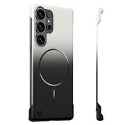 Frameless Handyhülle für Samsung Galaxy S26 Ultra Hülle Farbverlauf, Kompatibel für Mag-Safe Magnet Wireless [Randlos-Original Gefühl ] Slim Farbverlauf Handy Case Schutzhülle (White/Schwarz)