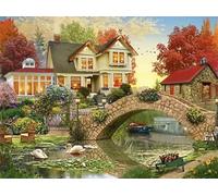 Frameless Puzzle de Madera,Rompecabezas para Adultos 120 Piezas,Puente de la casa Ganso Puzzles,Juego de Habilidad para Toda La Familia