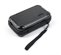 Framendino, Estuche rígido para cosméticos, Bolsa rígida de Transporte para artículos de tocador, Mini Bolsa Cruzada con Cuerda de Agarre Desmontable y Correa para el Hombro para Mujer, Negro, 1 Pack