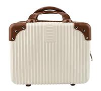 Framendino, Maleta portátil rígida para cosméticos, maquillaje, viaje, color beige, Marrón, 1 Paquete