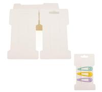 Framendino, Paquete de 100 tarjetas de exhibición rectangulares para el pelo, tarjetas de cartón blanco, soporte de exhibición de joyas para accesorios para el cabello, organización de exhibición