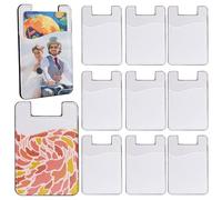 Framendino, Paquete de 12 soportes para tarjetas de cuero de transferencia de calor por sublimación para la parte posterior del teléfono, color blanco, Blanco, Paquete De 12