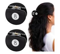 Framendino, Paquete de 2 pinzas negras para el pelo de 8 pelotas, 8 pelotas, pelotas de golf, pinzas deportivas, accesorio para mujer
