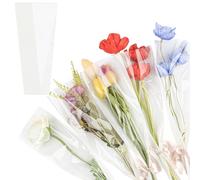 Framendino, Paquete de 200 bolsas de embalaje de flores individuales, papel de regalo de flores individuales, fundas transparentes para ramo de flores