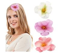 Framendino, Paquete de 3 horquillas para el pelo de flor de hibisco artificial, horquillas de tulipán para fiestas de vacaciones en la playa