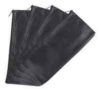 Framendino, Paquete de 4 bolsas de almacenamiento de micrófono de piel sintética portátil para micrófono, color negro corto