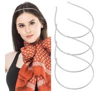 Framendino, Paquete de 4 diademas finas de metal con cristales brillantes para mujeres, novias, damas de honor, bodas