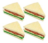 Framendino, Paquete de 4 sándwiches artificiales de simulación de comida rápida, imitación realista, decoración falsa, modelo de decoración de cocina, accesorios para fotos