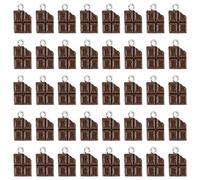 Framendino, Paquete de 40 colgantes de resina de chocolate con forma de mini simulación de alimentos, postres y dulces para hacer joyas