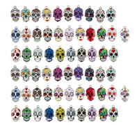 Framendino, Paquete de 62 colgantes de calavera de Halloween para el Día de los Muertos para hacer joyas
