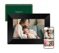 Frameo Cadre Photo Numérique WiFi Noir Étoilé 10.1" Écran Tactile 1280x800 | Partage Instantané de Photos et Vidéos via Frameo, Rotation Automatique, Idéal pour la Chambre, Un Univers de Souvenirs, 32GB
