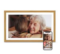 Frameo - Marco de fotos digital grande de 15.6 pulgadas, WiFi, pantalla táctil IPS FHD de 1920 x 1080, almacenamiento de 32 GB, video fotográfico instantáneo, regalo para mamá (15.6 pulgadas, grano de