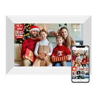 Frameo - Marco de fotos digital inteligente WiFi de 10.1 pulgadas, marco de fotos digital Wi-Fi con almacenamiento de 32 GB y ranura SD, marco de fotos electrónico, pantalla táctil IPS con rotación