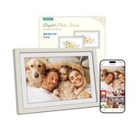 Frameo Marco de Fotos Digital WiFi 10.1" Moldura Digital, 32GB de Memoria, Pantalla Táctil HD IPS 1280 * 800, Comparte Fotos Vídeos a Través de la App Frameo, Regalos para Mujer Hombre