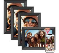 Frameo Marco de Fotos Digital WiFi 10.1 Pulgadas, Memoria Incorporada 32GB, HD 1280x800 IPS, Pantalla Táctil para Fotos/Videos, Soporte Multilingüe, Rotación Automática, Montaje en Pared(4 Paquetes)