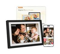 Frameo Marco de Fotos Digital WiFi 10.1 Pulgadas Negro Mate con Memoria Interna 32 GB Pantalla IPS HD 1280x800 Táctil, Comparte Fotos Videos por Frameo App/USB/SD, Regalos para Mujer Hombre