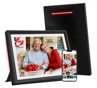 Frameo - Marco de fotos digital WiFi de 10,1 pulgadas con luz LED de ambiente - 32 GB de memoria, pantalla táctil HD 1280 x 800, rotación automática, compartir fotos instantáneas por aplicación