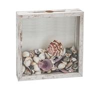FramePro Caja de sombra pequeña de la colección Seashell de 8 x 8 pulgadas, marco de exhibición de carga superior con ranura, para películas, viajes, eventos deportivos, conciertos, boletos, bebidas,