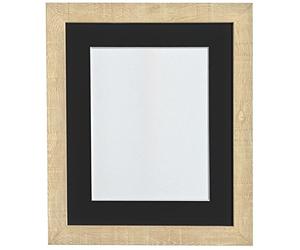 FRAMES BY POST Deep Grain Picture Photo Frame, Recycled Plastic, Light Brown with Black Mount, 18 x 12 Image Size 14 x 8 Inch