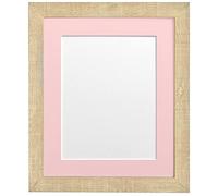 FRAMES BY POST DGRAINLBWITHPINKMOUNT1612128P Marco de Fotos marrón Claro de Grano Profundo con Soporte Rosa tamaño de Imagen de 12 x 8 Pulgadas, 16 x 12 Image Size 12 x 8 Inch