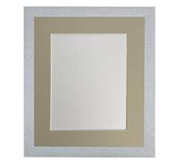 FRAMES BY POST Glitz-Marco de Fotos Blanco con paspartú, tamaño, Cristal de plástico, Soporte Gris Claro, 40 x 50 cm Image Size A3