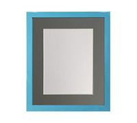 FRAMES BY POST Marco de Fotos Azul de 0.75 Soporte Gris Oscuro, tamaño de la Imagen de 10 x 4 Pulgadas de Vidrio de plástico, 14 x 8 Image Size 10 x 4 Inch