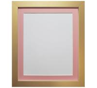 FRAMES BY POST Marco de fotos H7 de plástico dorado con soporte rosa de 17,8 x 12,7 cm, tamaño de imagen 12,7 x 8,9 cm