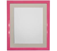 FRAMES BY POST Marco de fotos rosa de 0,75 pulgadas con soporte gris claro 8 x 6 tamaño de imagen 6 x 4 pulgadas vidrio plástico